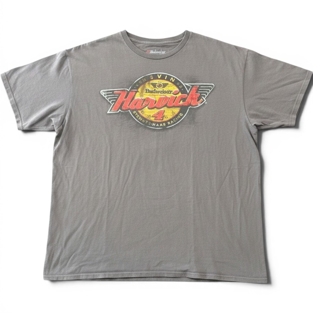 NASCAR Kevin Harvick 4 Budweiser Stewart Haas Racing T-Shirt Gray XL Retro